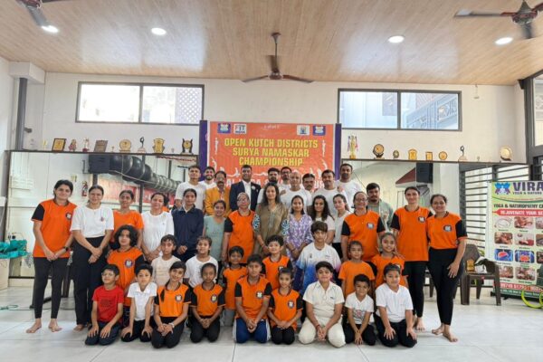 વિરલ યોગ એન્ડ નેચર ક્યોર આદિપુર દ્વારા દ્વિતીય ઓપન કચ્છ સૂર્ય નમસ્કાર ચેમ્પિયનશિપ ૨૦૨૫ યોજાઈ